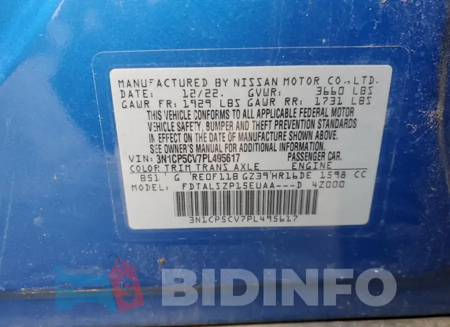 3N1CP5CV7PL495617 Photo# 13