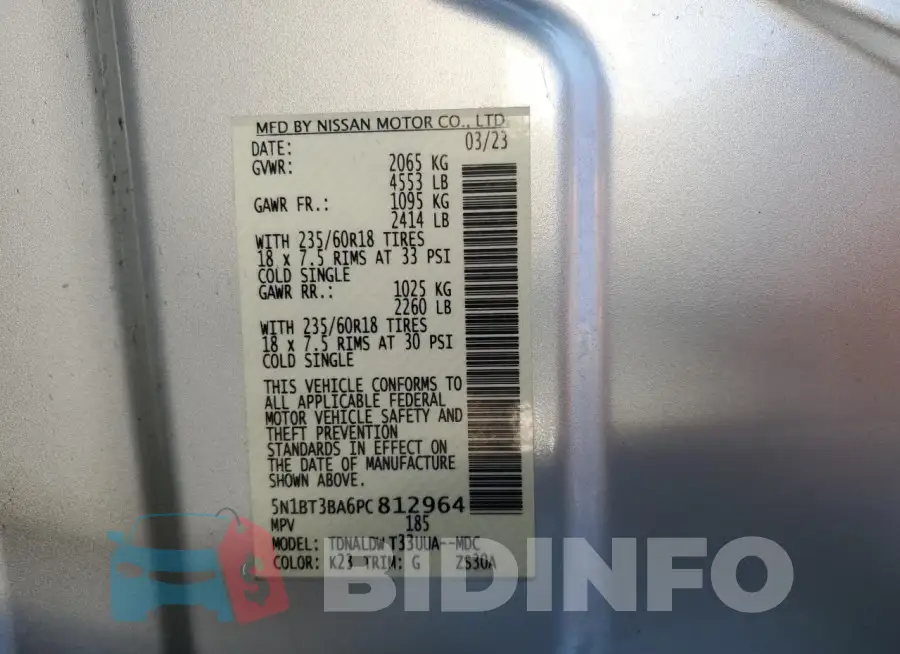 5N1BT3BA6PC812964 Photo# 14