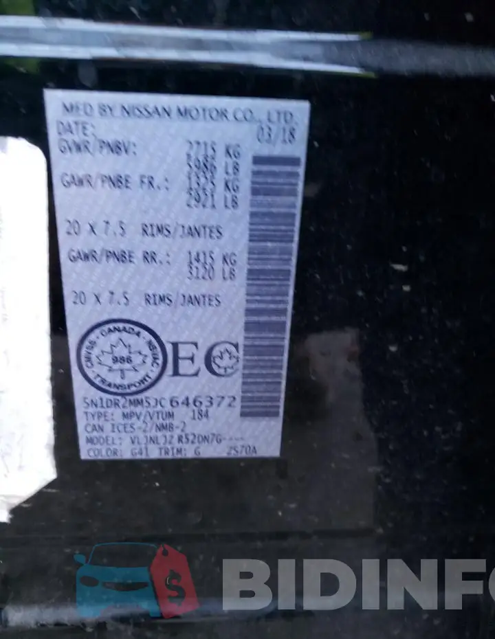 5N1DR2MM5JC646372 Photo# 14