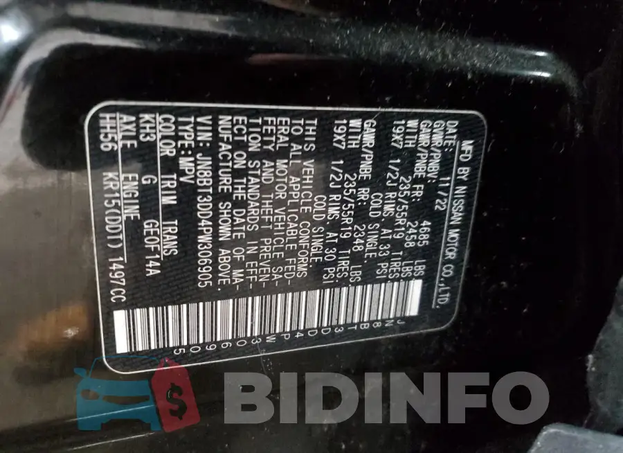 JN8BT3DD4PW306905 Photo# 13