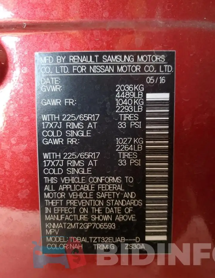 KNMAT2MT2GP706593 Photo# 12