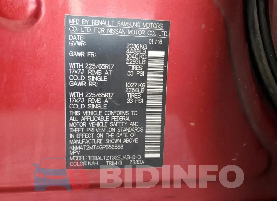 KNMAT2MT4GP656568 Photo# 14