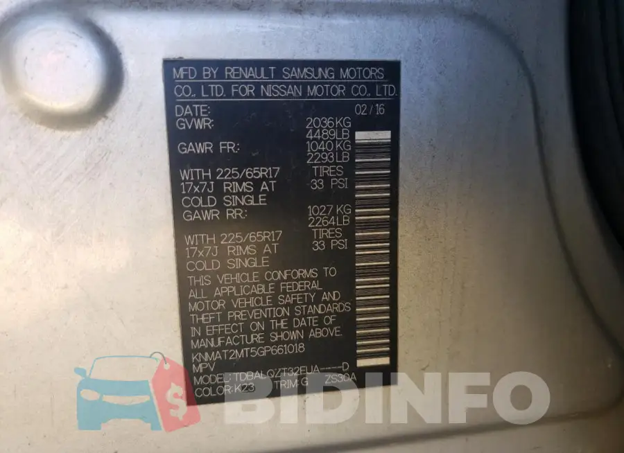 KNMAT2MT5GP661018 Photo# 12