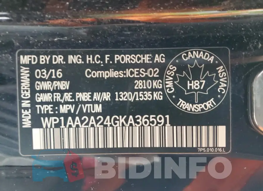 WP1AA2A24GKA36591 Photo# 13