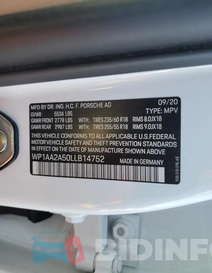 WP1AA2A50LLB14752 Photo# 14