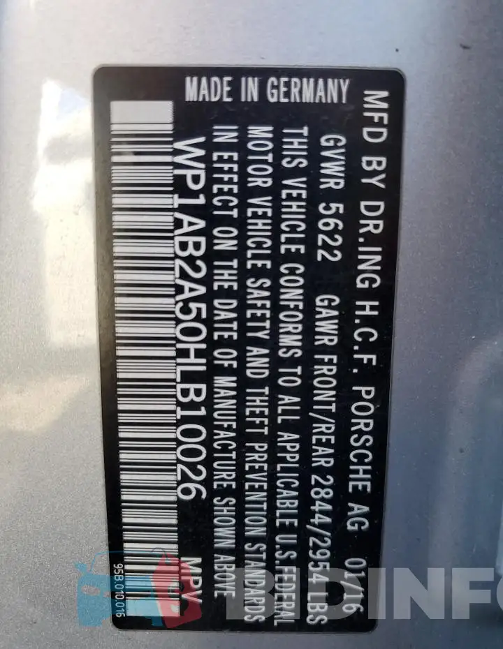 WP1AB2A50HLB10026 Photo# 14