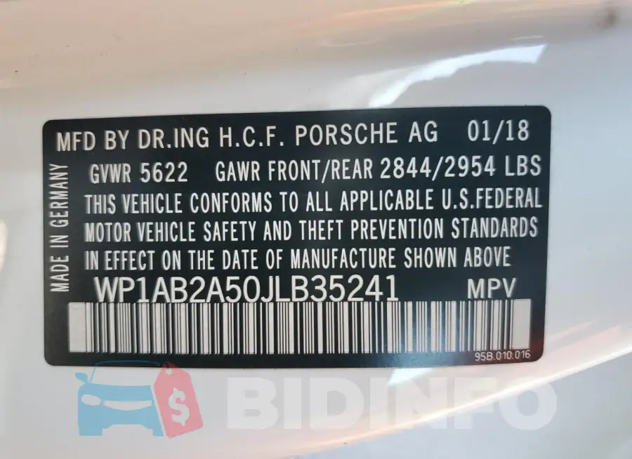 WP1AB2A50JLB35241 Photo# 13