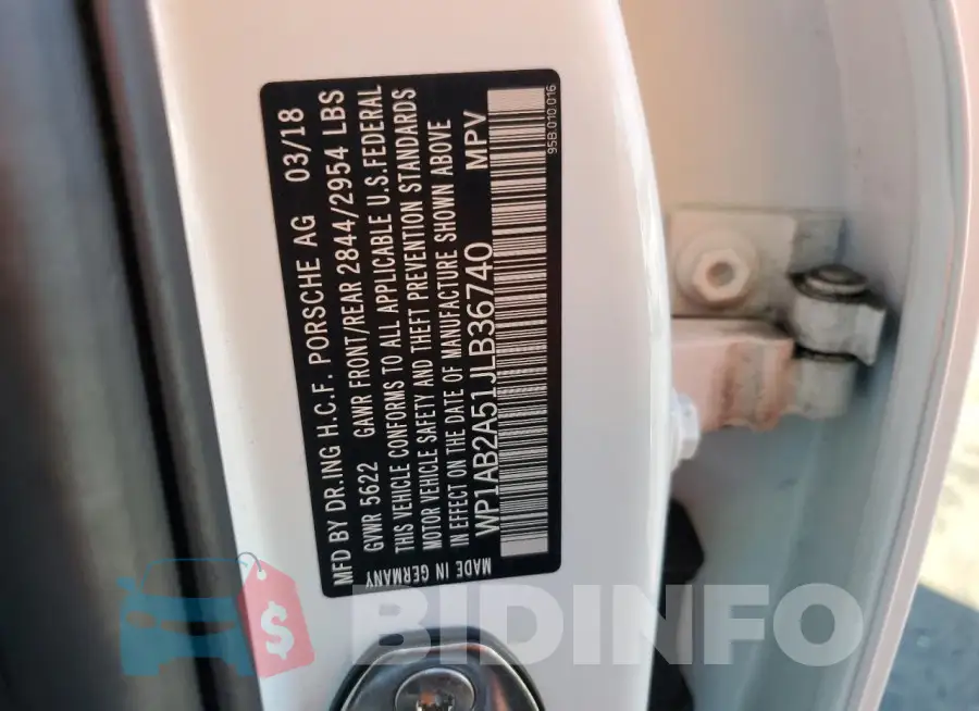 WP1AB2A51JLB36740 Photo# 13