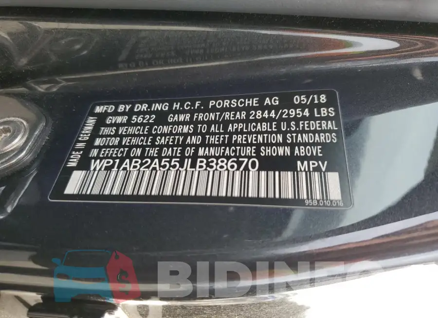 WP1AB2A55JLB38670 Photo# 12