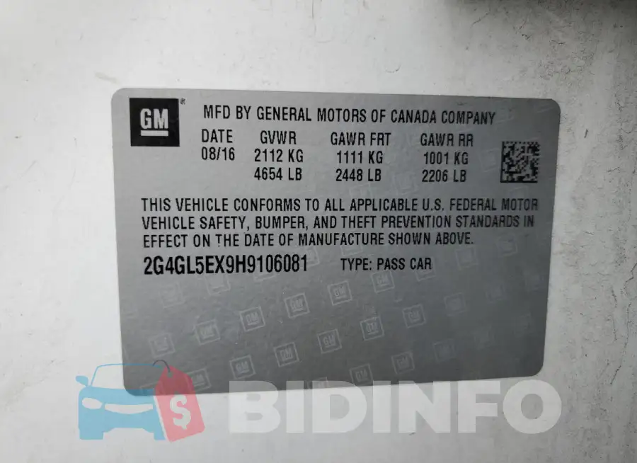 2G4GL5EX9H9106081 Photo# 12