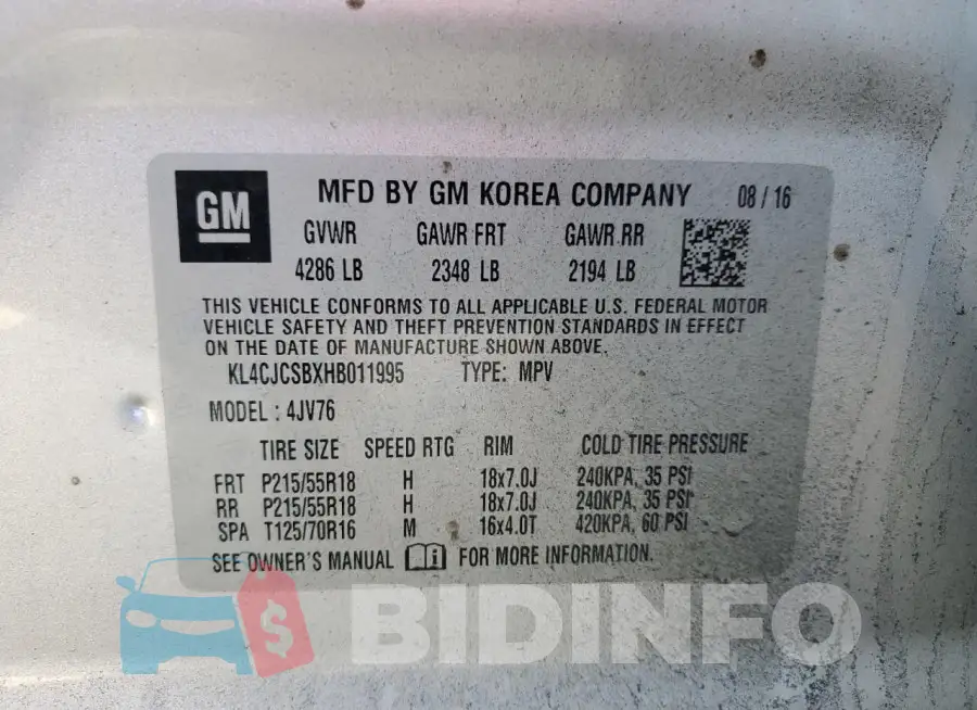 KL4CJCSBXHB011995 Photo# 13