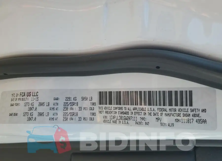 1C4PJLDB1GW207111 Photo# 13