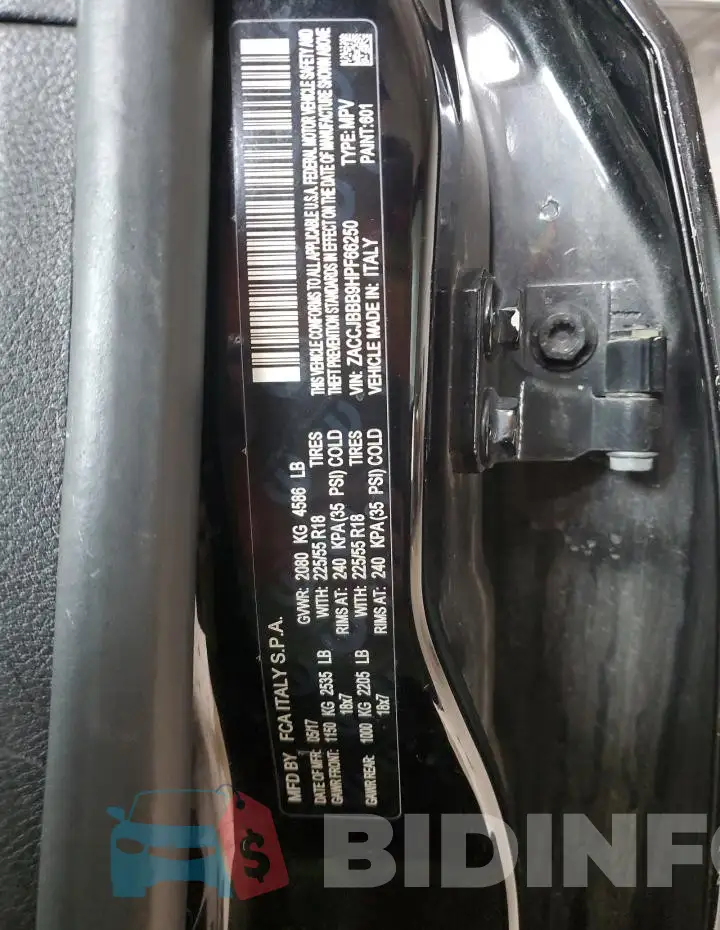 ZACCJBBB9HPF66250 Photo# 13