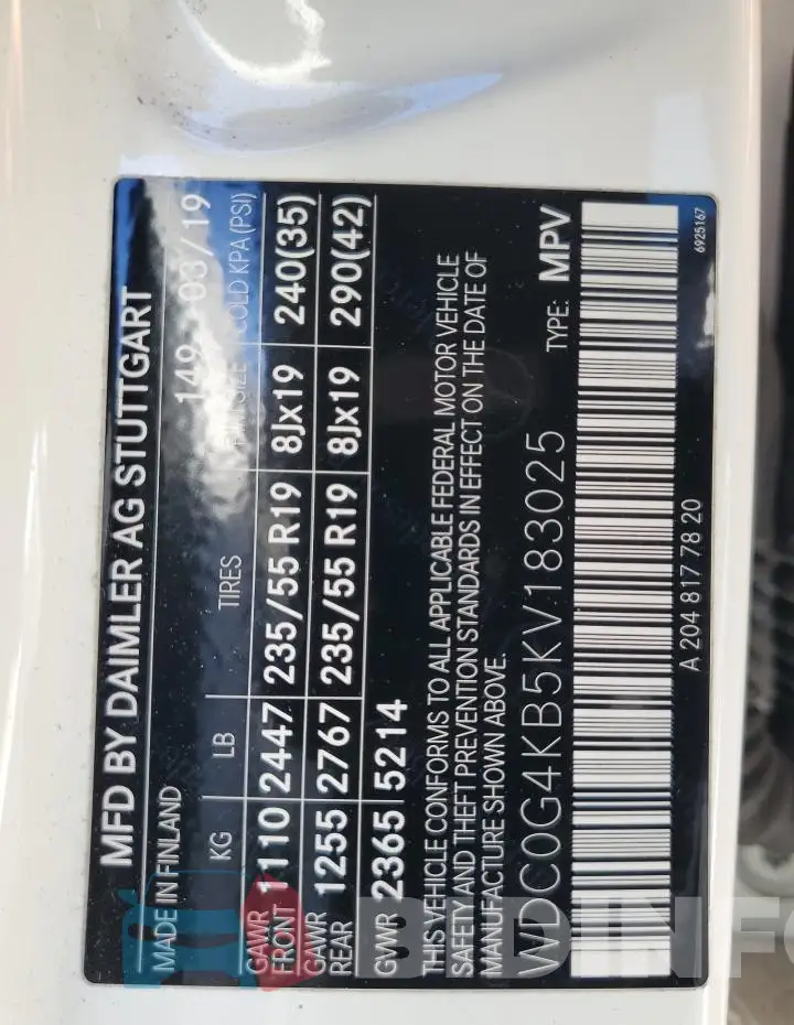WDC0G4KB5KV183025 Photo# 13