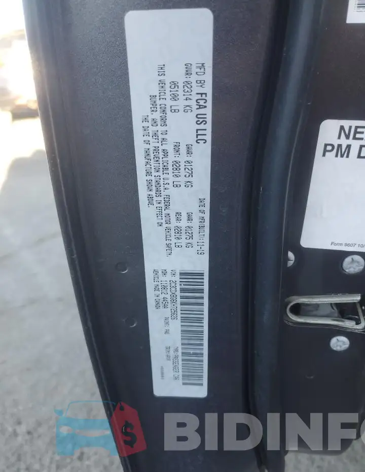 2C3CDXBG6KH725626 Photo# 12
