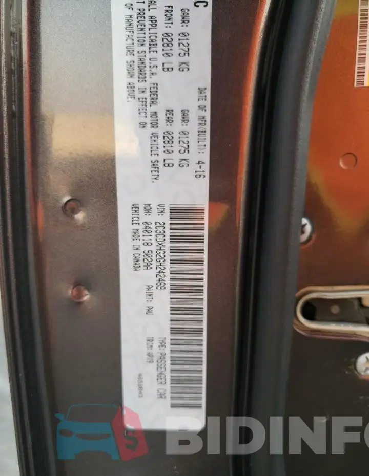 2C3CDXHG2GH242469 Photo# 12