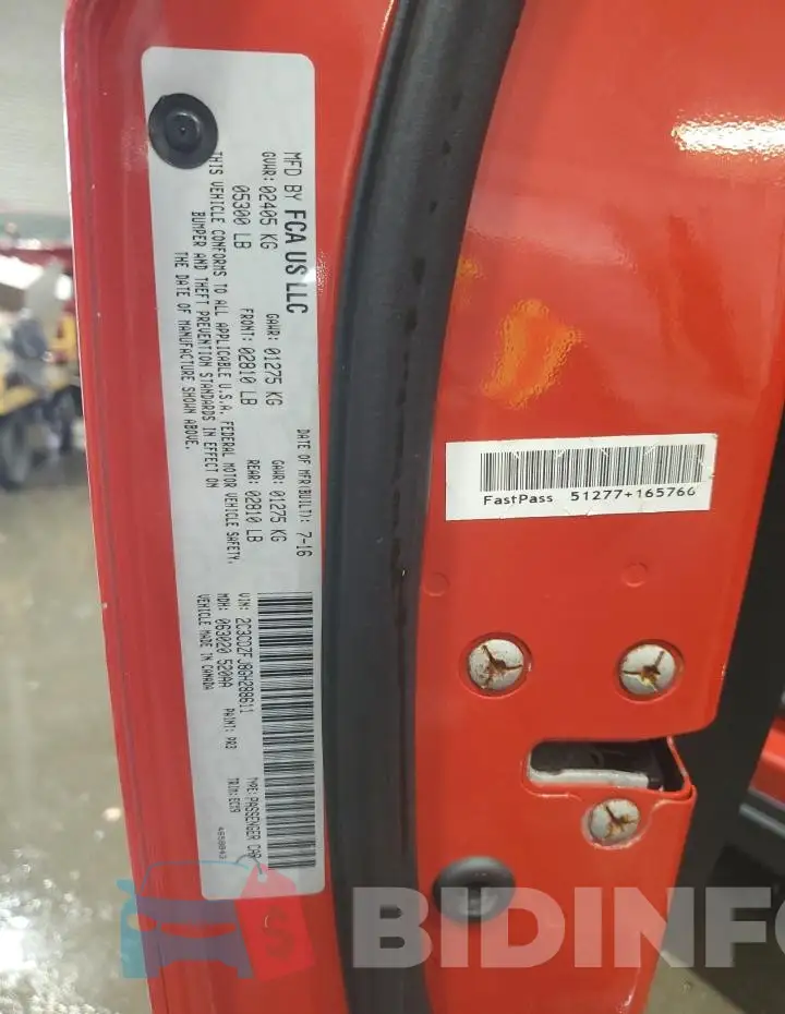 2C3CDZFJ8GH288611 Photo# 13