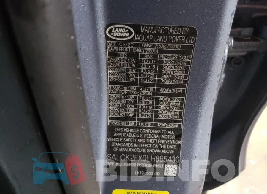 SALCK2FX0LH865430 Photo# 13