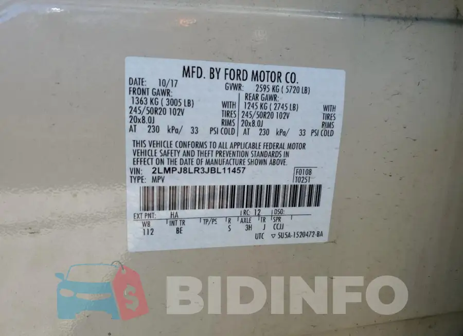 2LMPJ8LR3JBL11457 Photo# 13