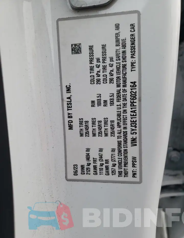 5YJ3E1EA1PF602164 Photo# 12