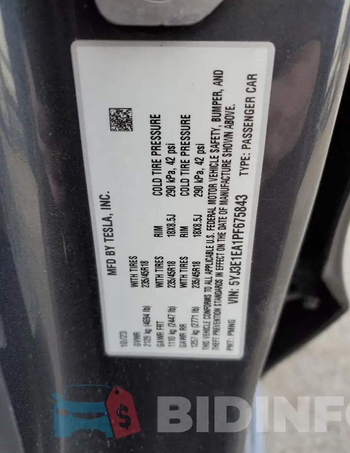 5YJ3E1EA1PF675843 Photo# 12