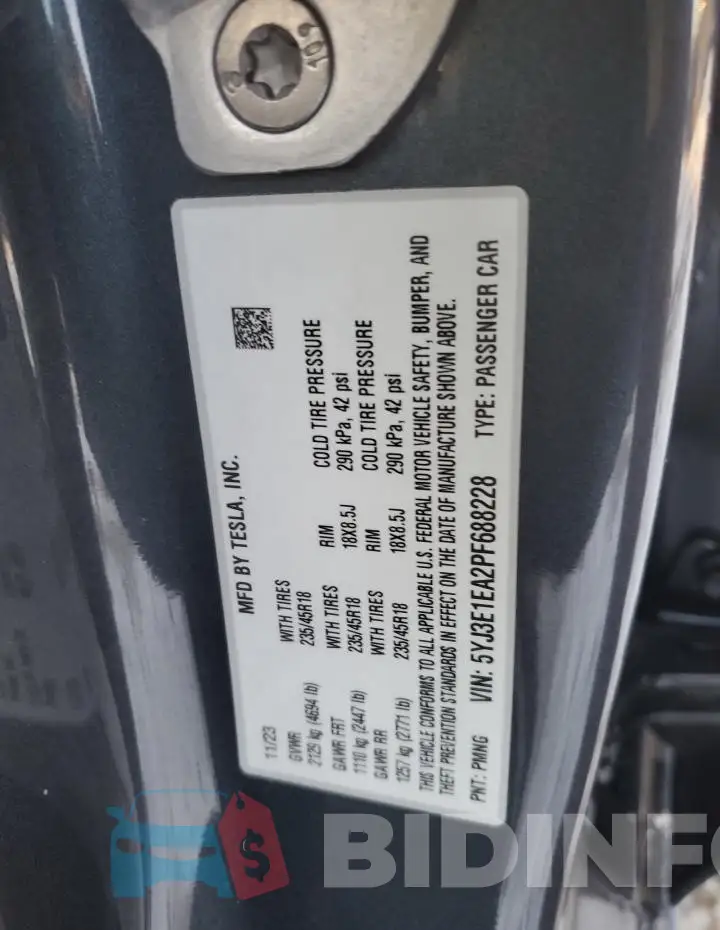 5YJ3E1EA2PF688228 Photo# 12