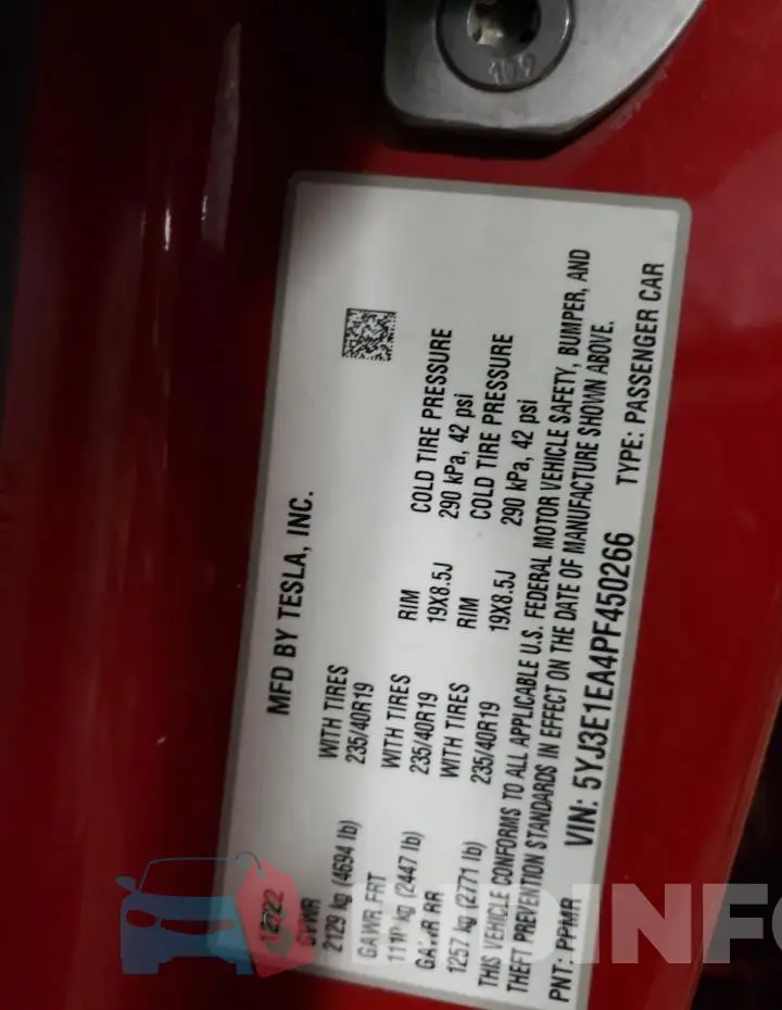 5YJ3E1EA4PF450266 Photo# 12