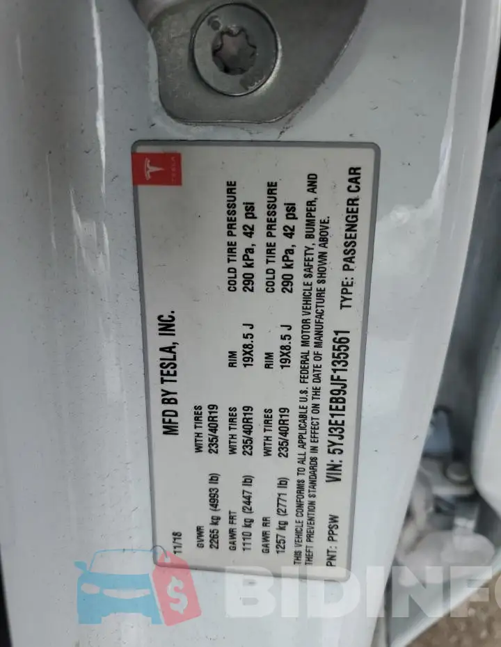 5YJ3E1EB9JF135561 Photo# 13