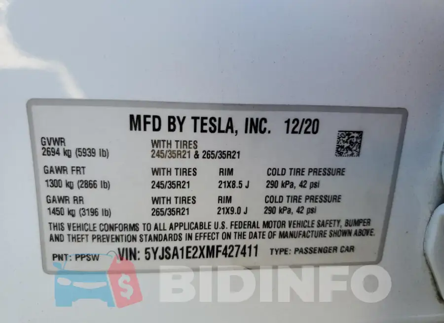 5YJSA1E2XMF427411 Photo# 12