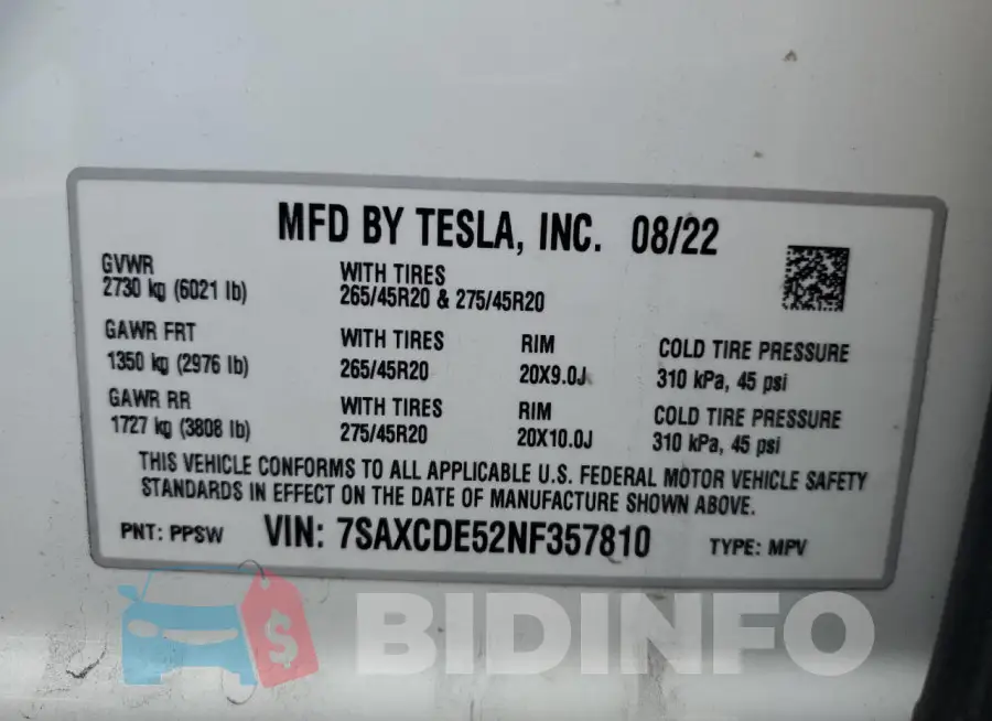 7SAXCDE52NF357810 Photo# 12