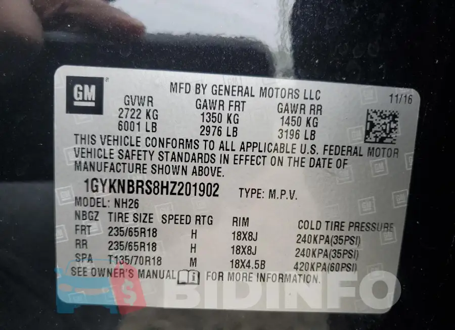 1GYKNBRS8HZ201902 Photo# 14