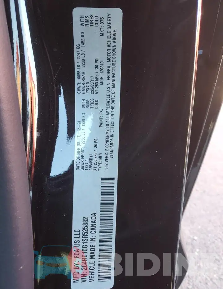 2C4RC1CG1SR525882 Photo# 13