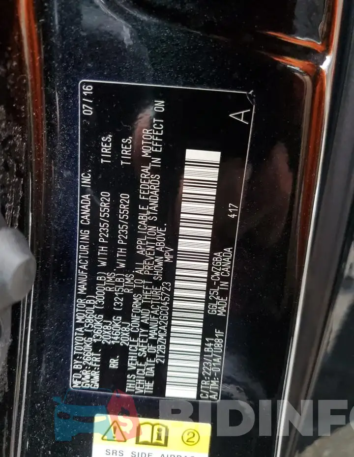 2T2BZMCA2GC045723 Photo# 13