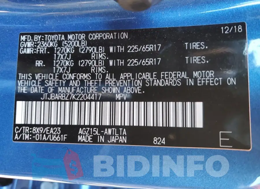 JTJBARBZ7K2204417 Photo# 13