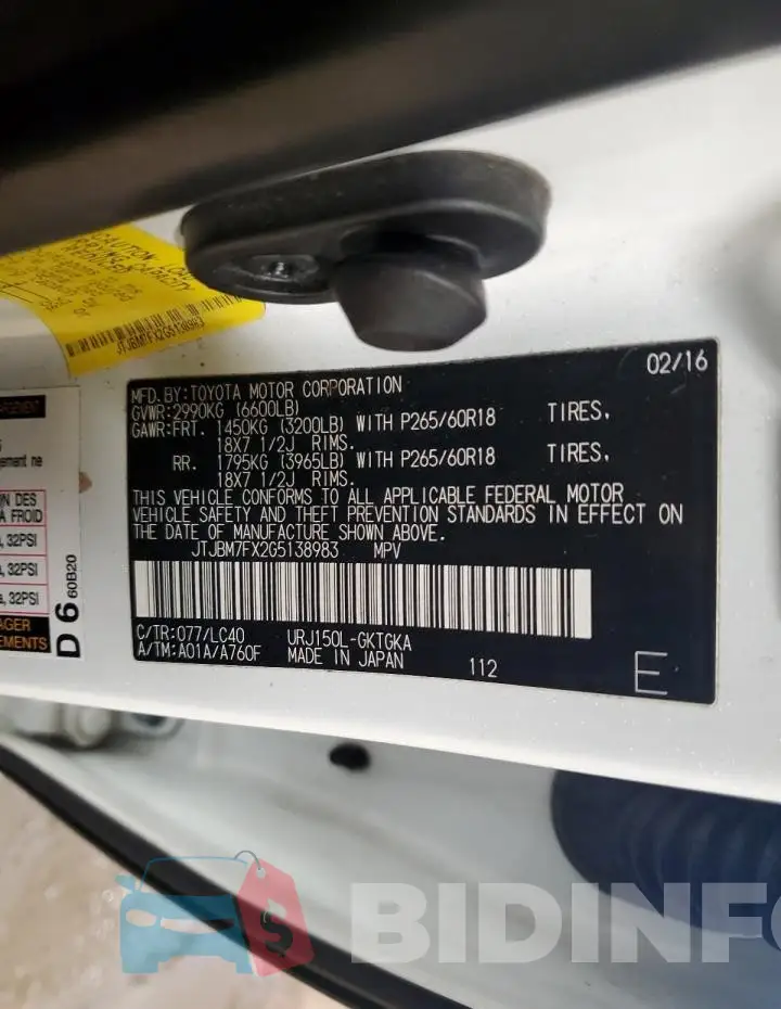JTJBM7FX2G5138983 Photo# 13