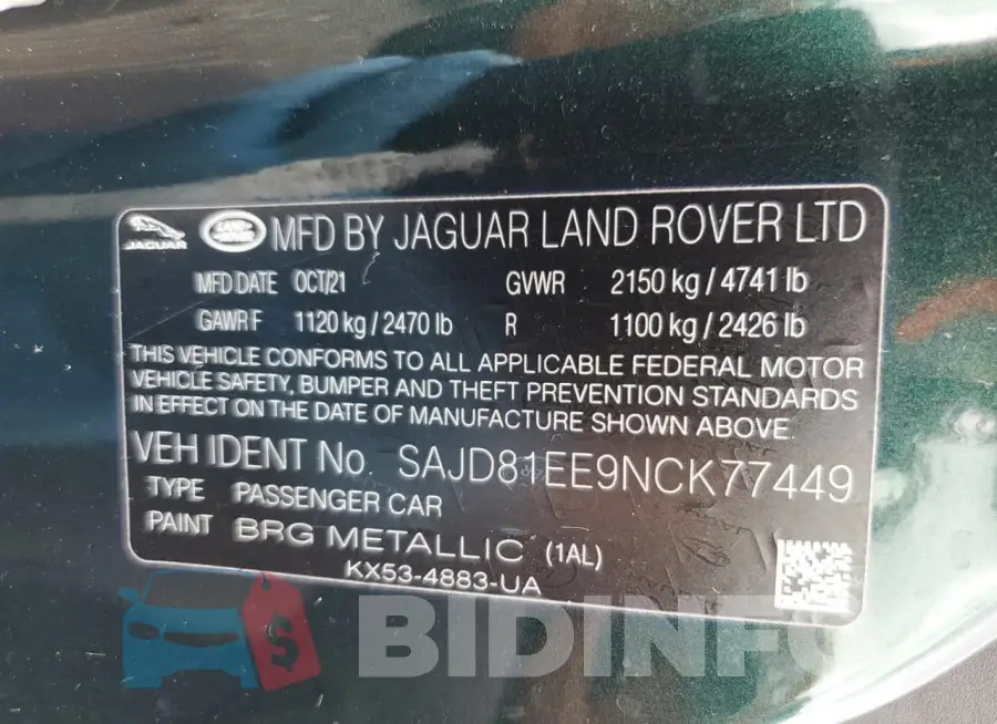 SAJD81EE9NCK77449 Photo# 12