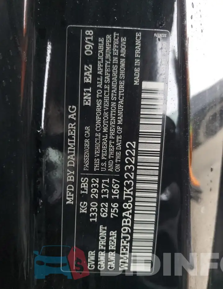 WMEFJ9BA8JK323222 Photo# 12