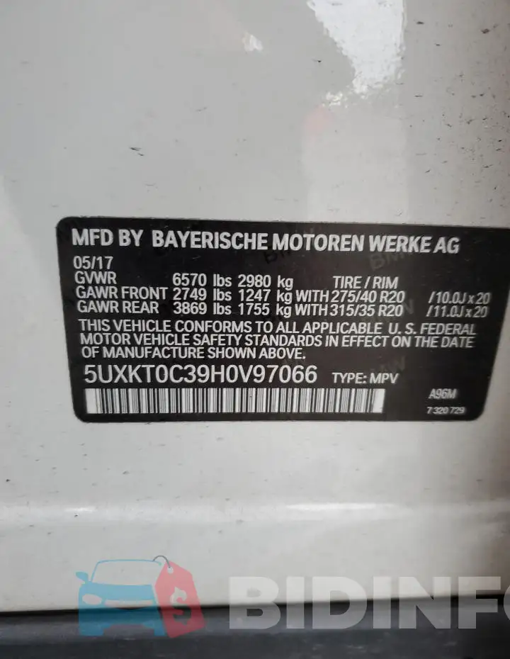 5UXKT0C39H0V97066 Photo# 13
