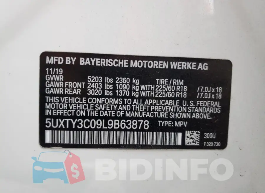 5UXTY3C09L9B63878 Photo# 13