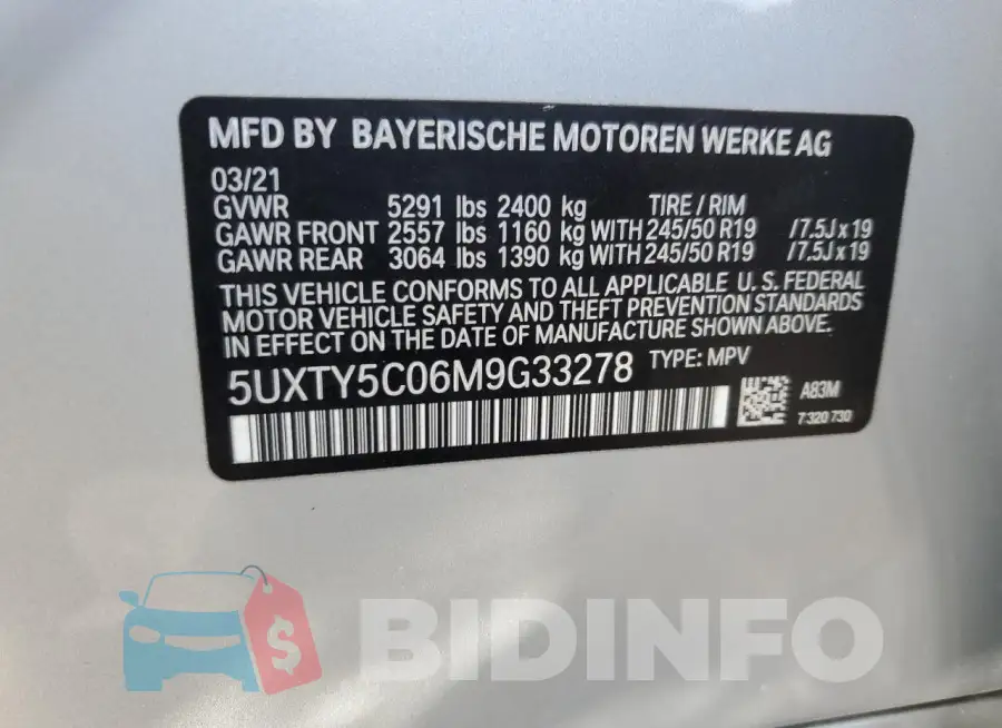 5UXTY5C06M9G33278 Photo# 13