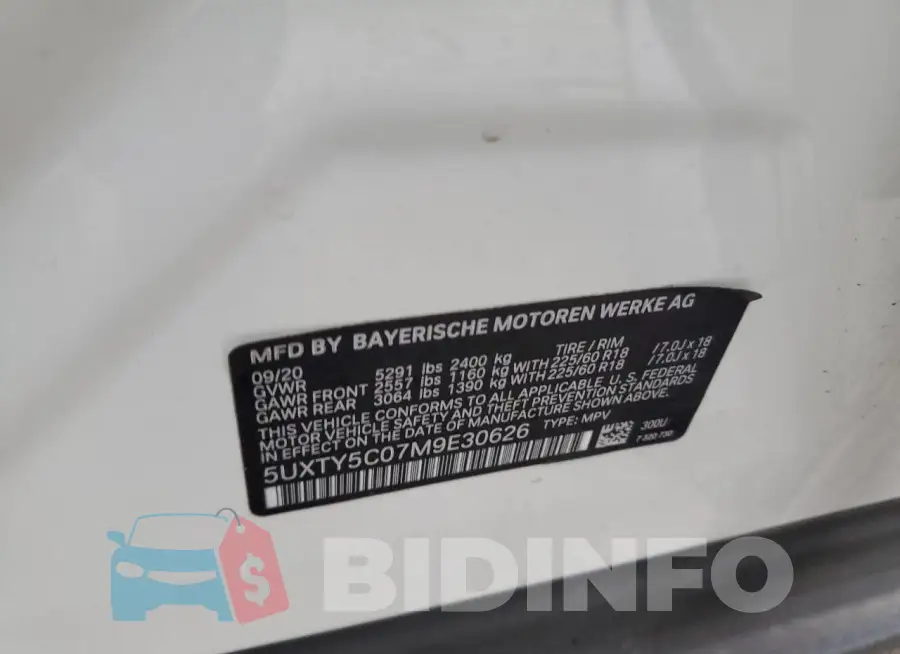 5UXTY5C07M9E30626 Photo# 12