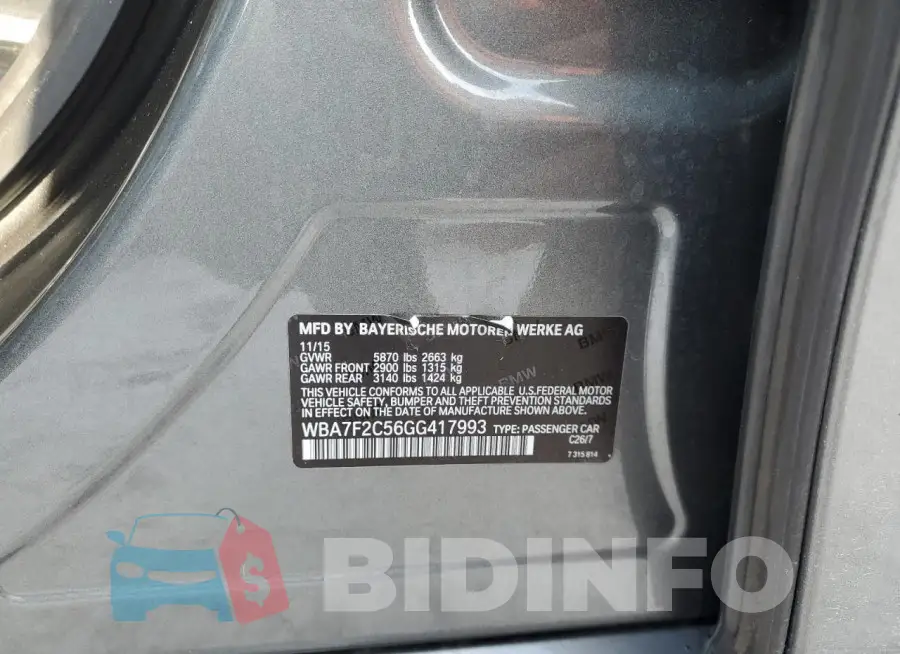 WBA7F2C56GG417993 Photo# 12
