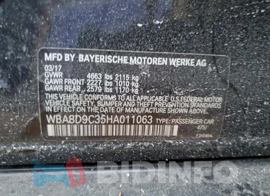 WBA8D9C35HA011063 Photo# 13
