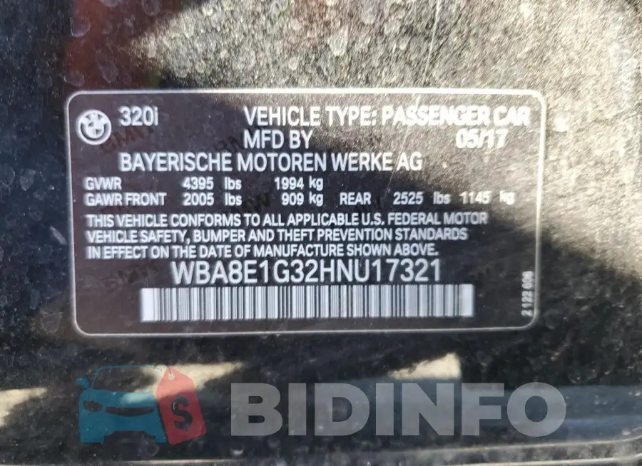 WBA8E1G32HNU17321 Photo# 12