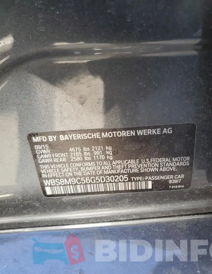 WBS8M9C56G5D30205 Photo# 12