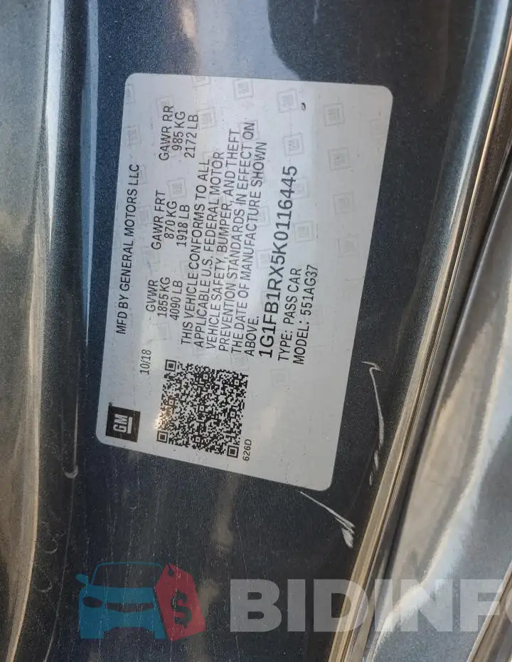 1G1FB1RX5K0116445 Photo# 12