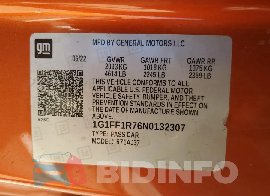 1G1FF1R76N0132307 Photo# 12