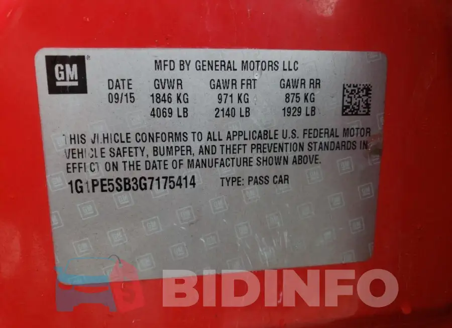 1G1PE5SB3G7175414 Photo# 12