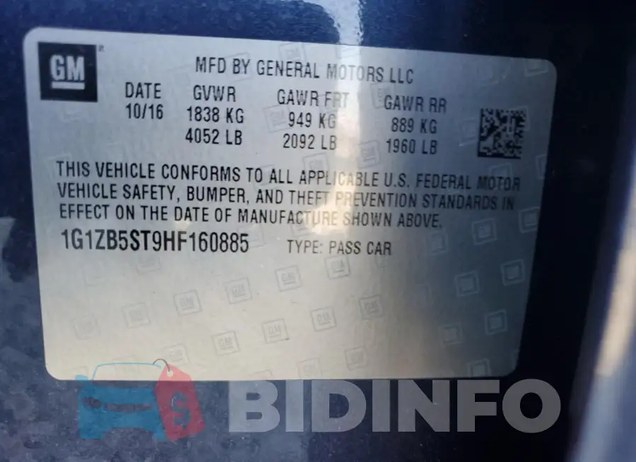 1G1ZB5ST9HF160885 Photo# 12