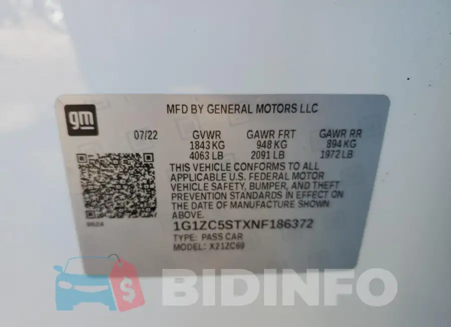 1G1ZC5STXNF186372 Photo# 12